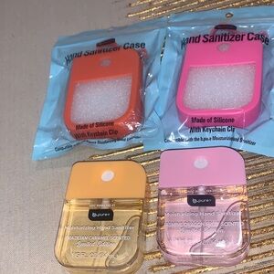 B-Pure Hand Sanitizer Case with Keychain Clip - Blue and Pink